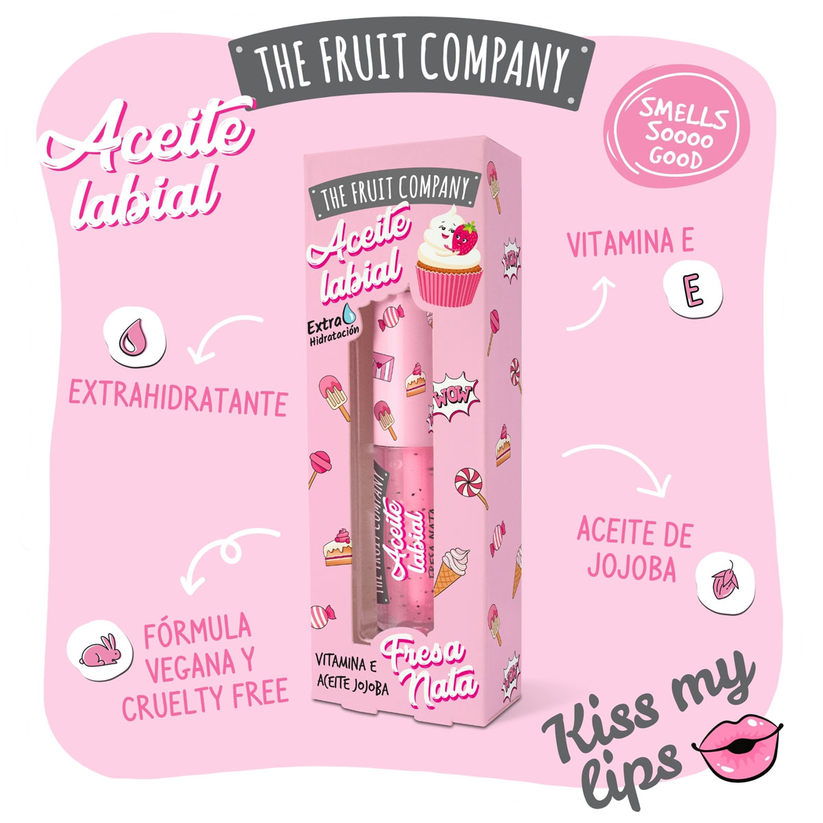 Aceite labial FRESA NATA 3,6ml.