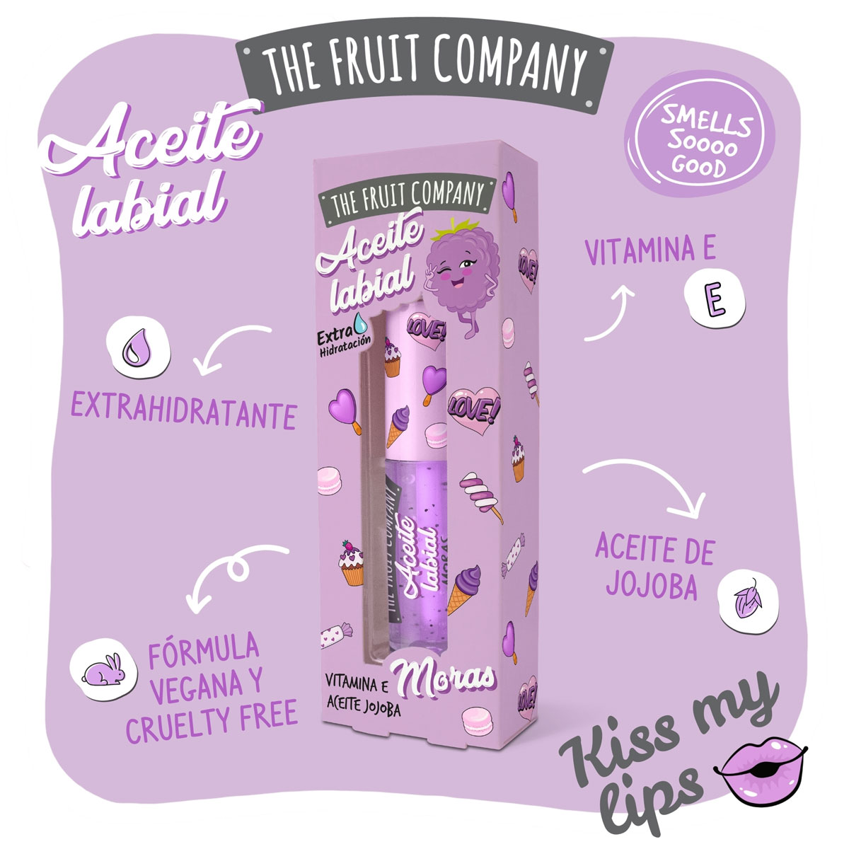 Aceite labial MORAS 3,6ml.