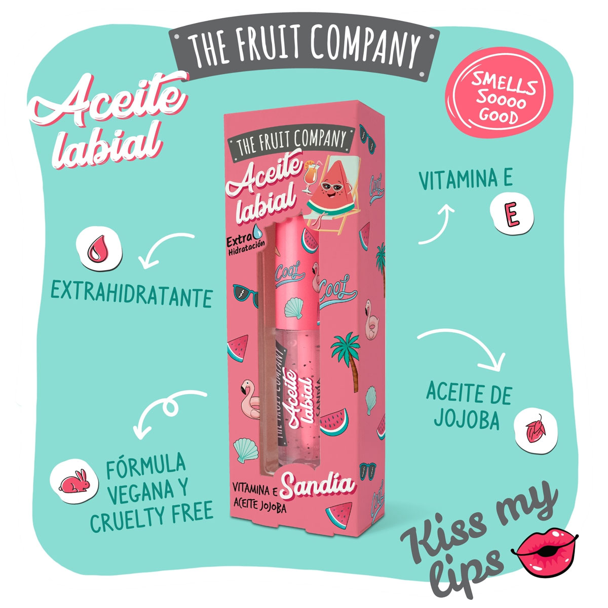 Aceite labial SANDÍA 3,6ml.