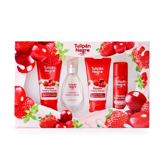 ¡ATENCIÓN! Pack (GEL-COLONIA-CREMA CORPORAL Y DESODORANTE) FRESA Y CEREZA