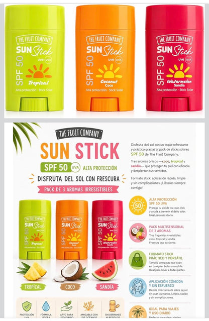 ¡¡NOVEDAD!! Protector Solar en Stick SPF 50 - 3 Sabores - 60g.